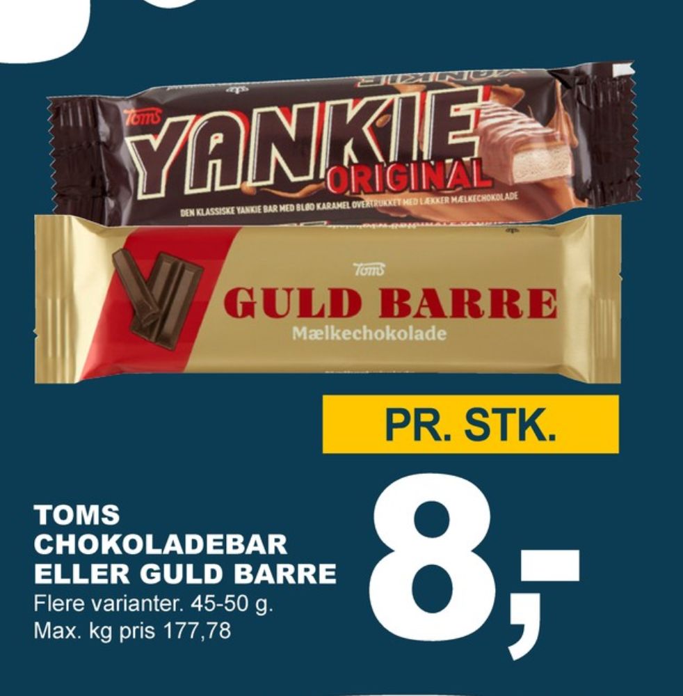 Toms Guldbarre, Chokoladebar Mælkechokolade