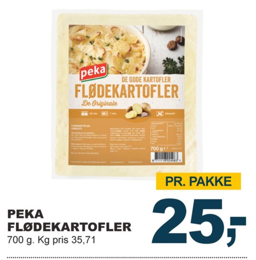 Peka, Flødekartofler