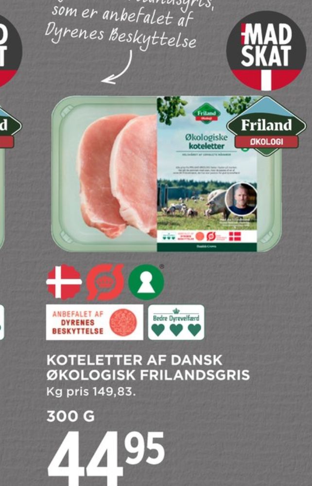FRILAND Økologi, Grisekoteletter