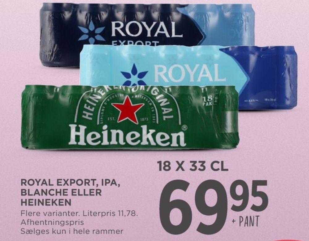 Heineken, Øl 18 pk.