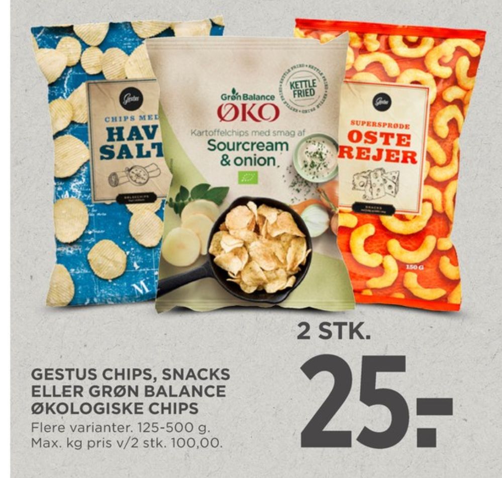 Grøn Balance, Sour Cream & Onion Chips