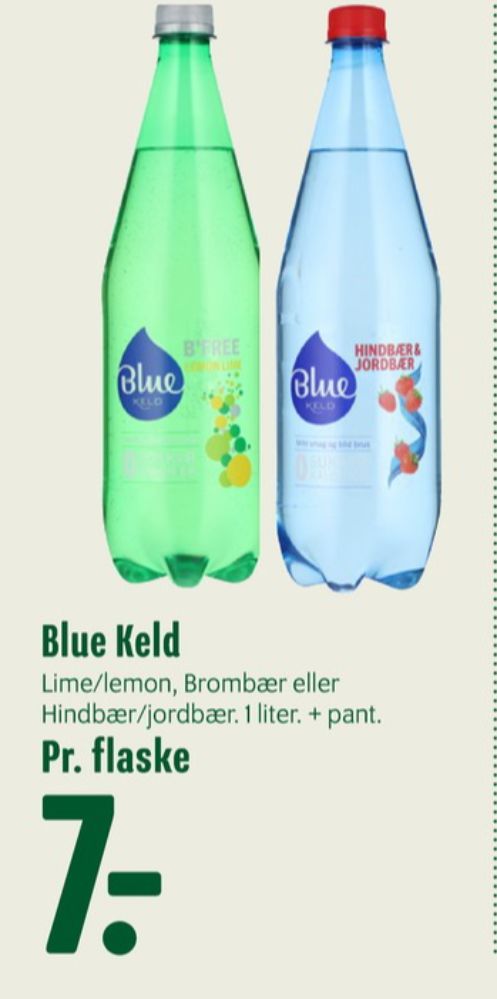 Blue Keld Hindbær & Jordbær, Mineralvand med brus, hindbær og jordbær