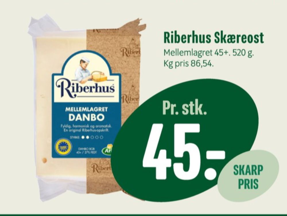Riberhus, Skæreost Danbo Mellemlagret