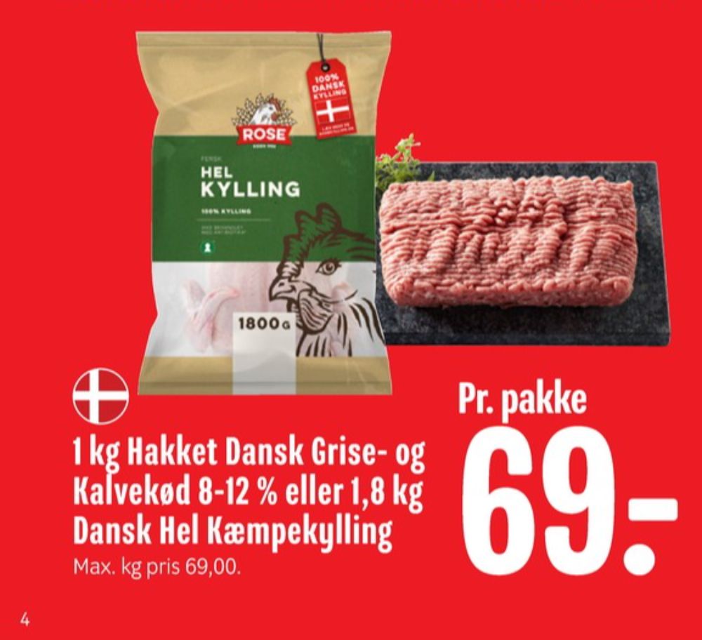 Hakket kalv og grisekød 8-12%