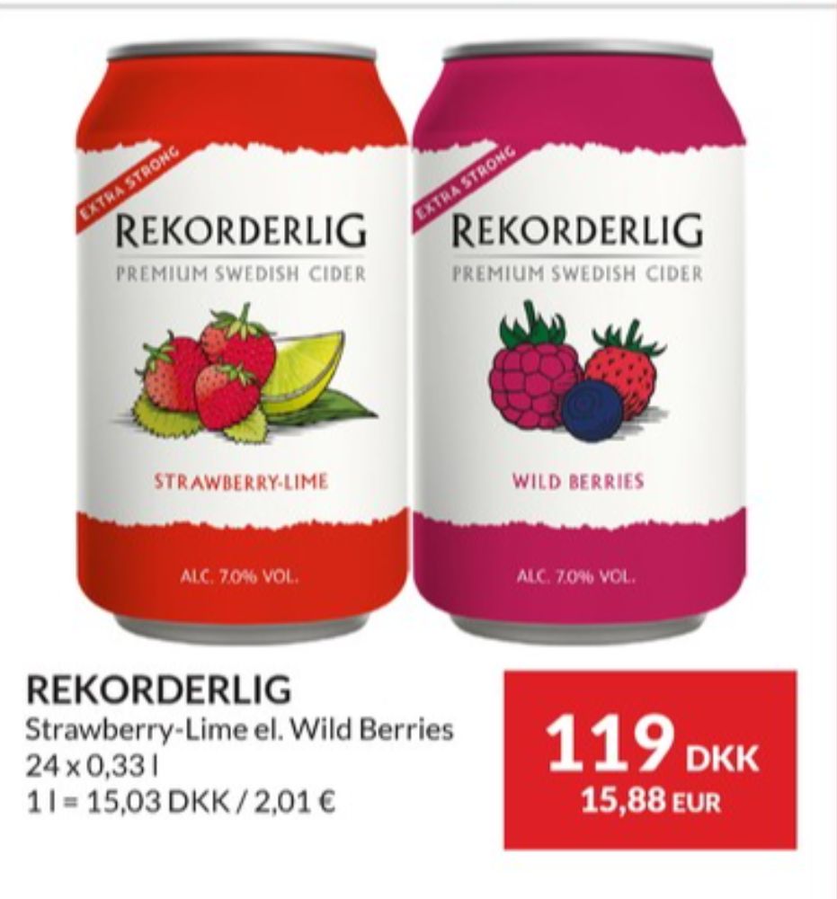 Rekorderlig Strawberry-Lime, Strawberry-Lime Cider 24 pk.