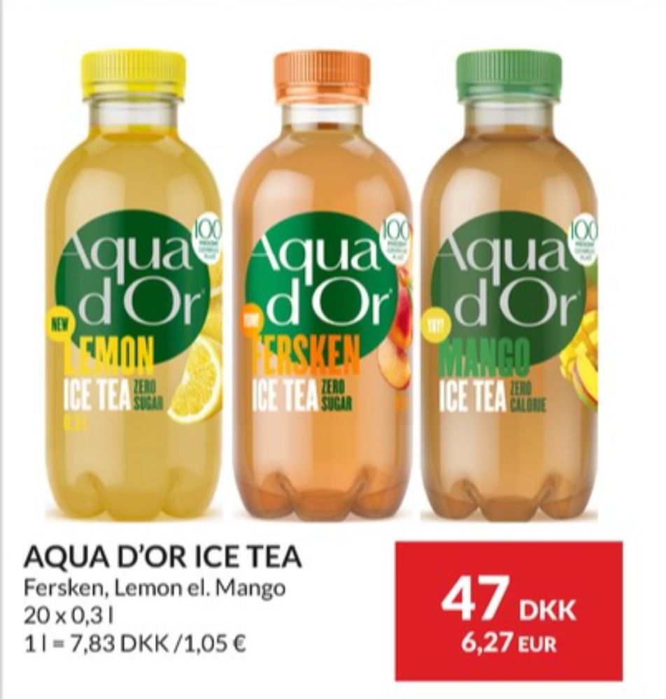 Aqua d'Or Lemon, Ice Tea Mango 20 pk.