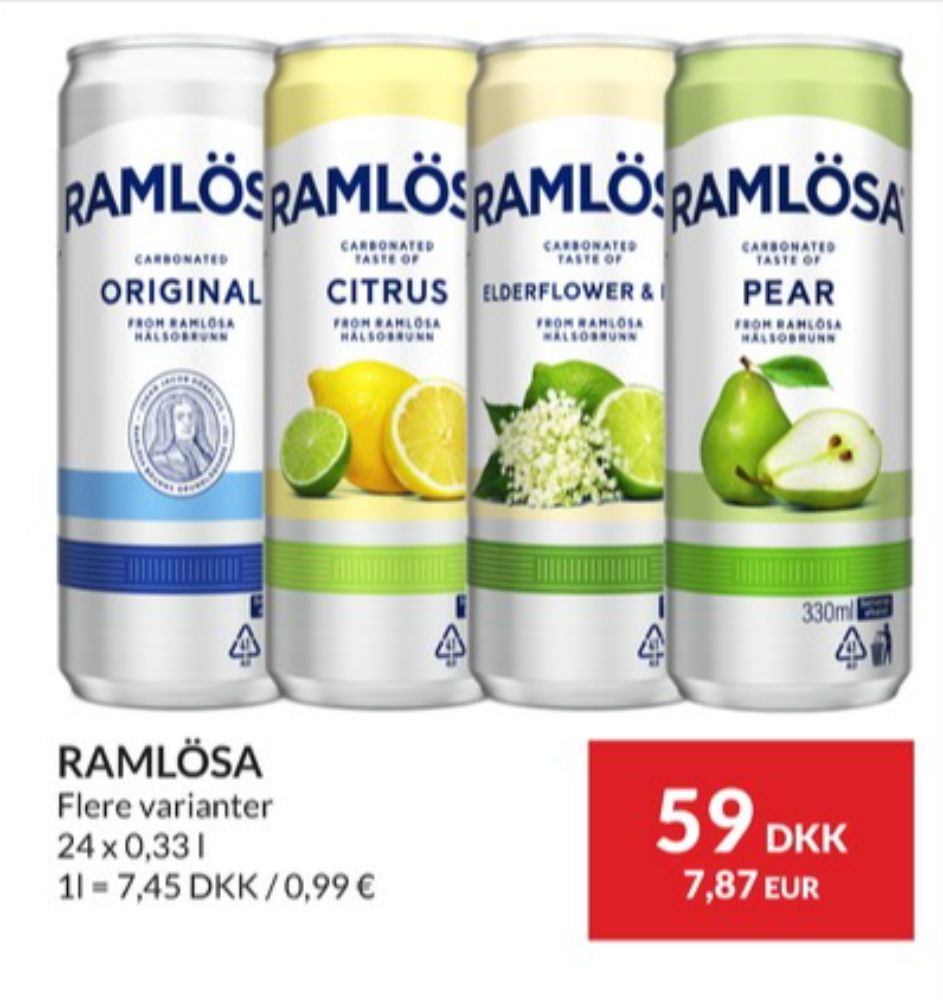 Ramlösa Citrus, Mineralvand med brus 24 pk.