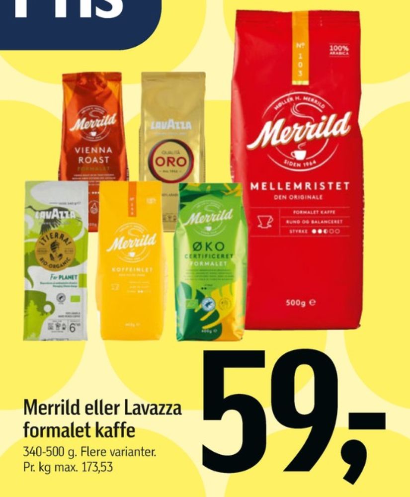 Merrild Mellemristet, Kaffebønner