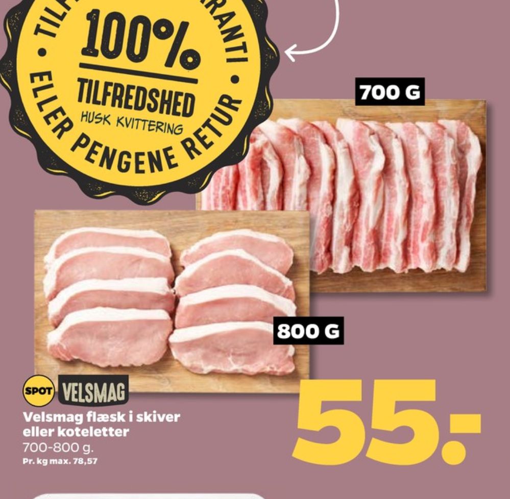 Velsmag, Flæsk i skiver