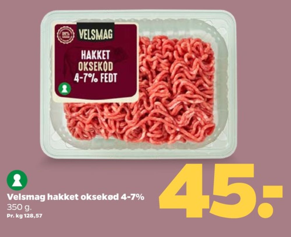 Velsmag, Hakket oksekød 4-7%