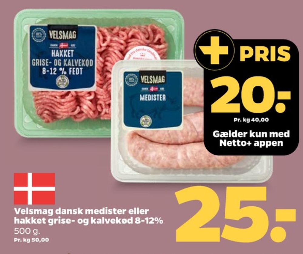 Velsmag, Hakket kalv og grisekød 8-12%