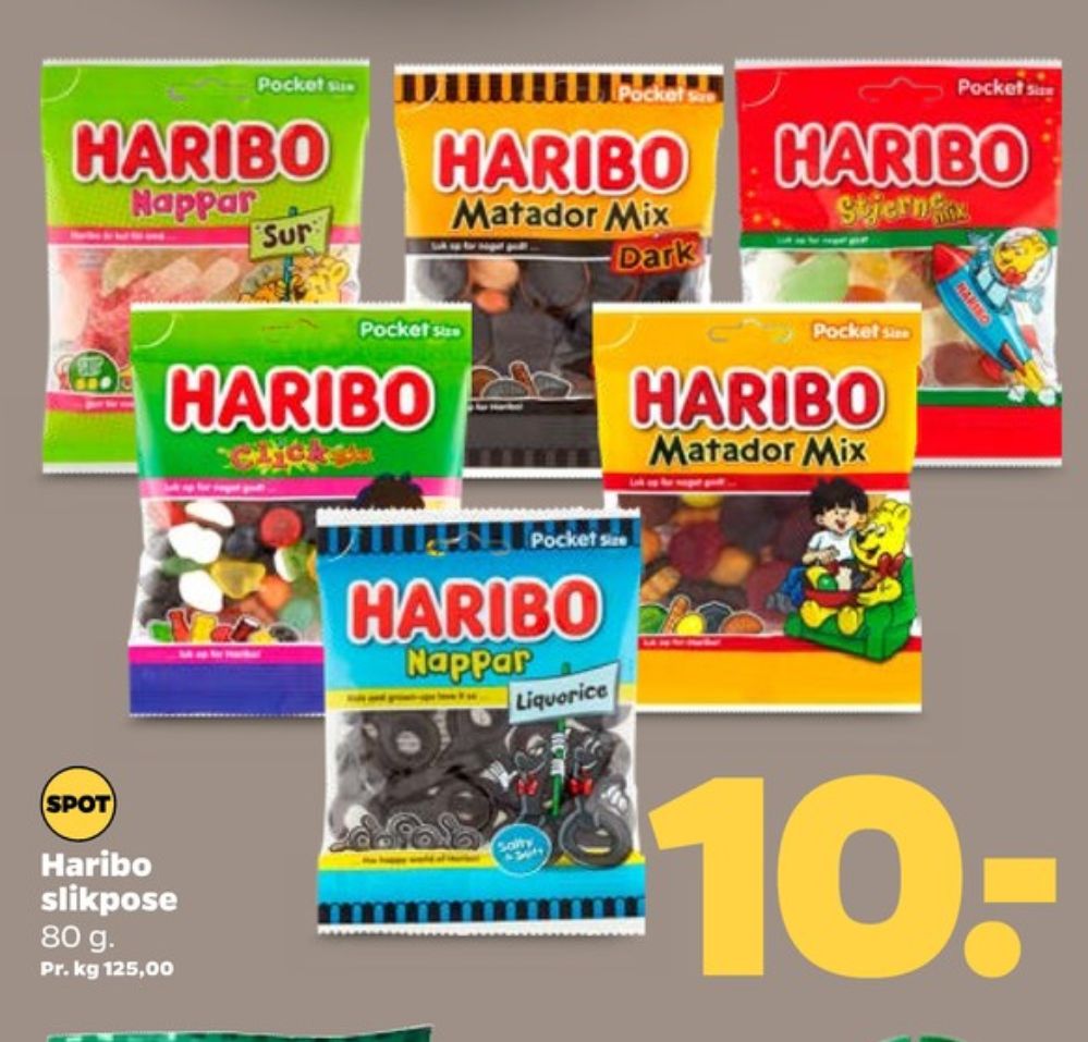 Haribo Nappar, Slikpose Sour