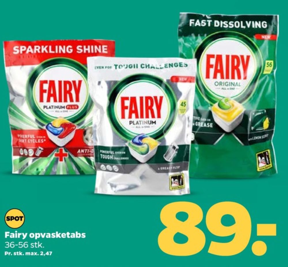 Fairy, Maskinopvask-tabs