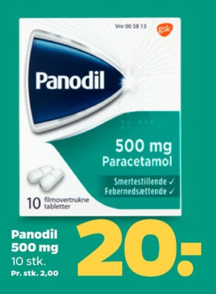 Panodil, Smertestillende