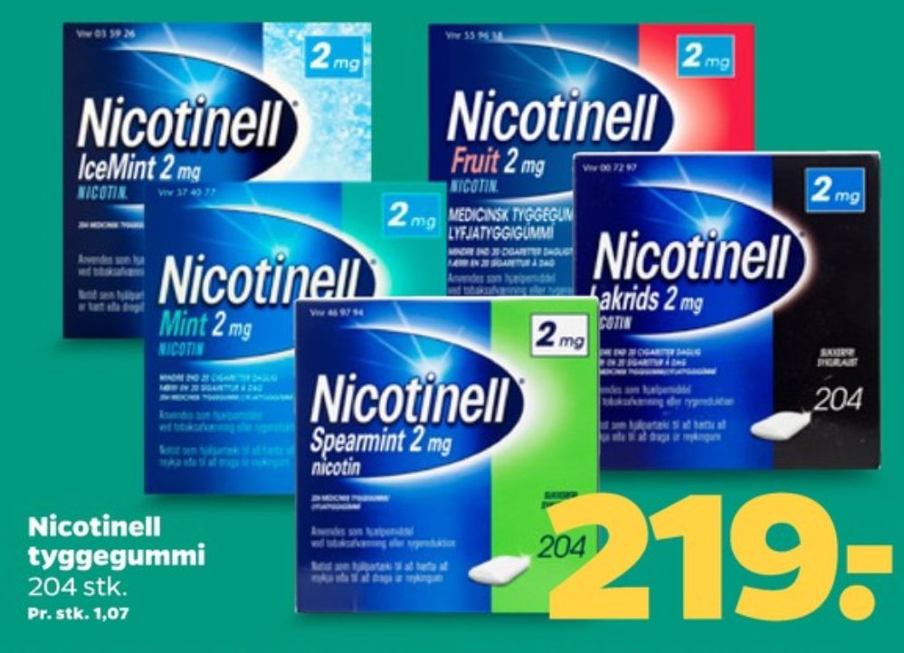 Nicotinell, Nikotintyggegummi