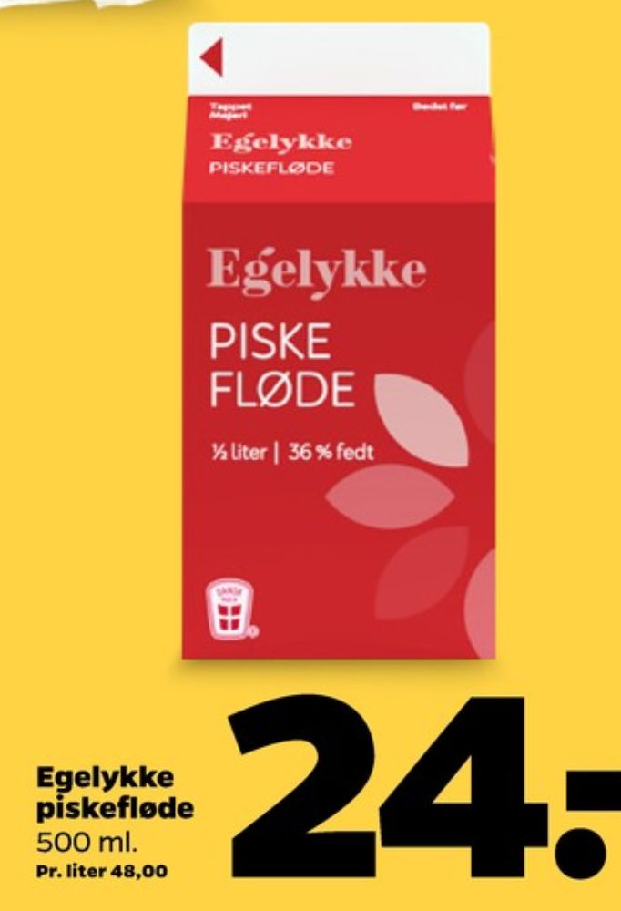 Egelykke, Piskefløde 36%