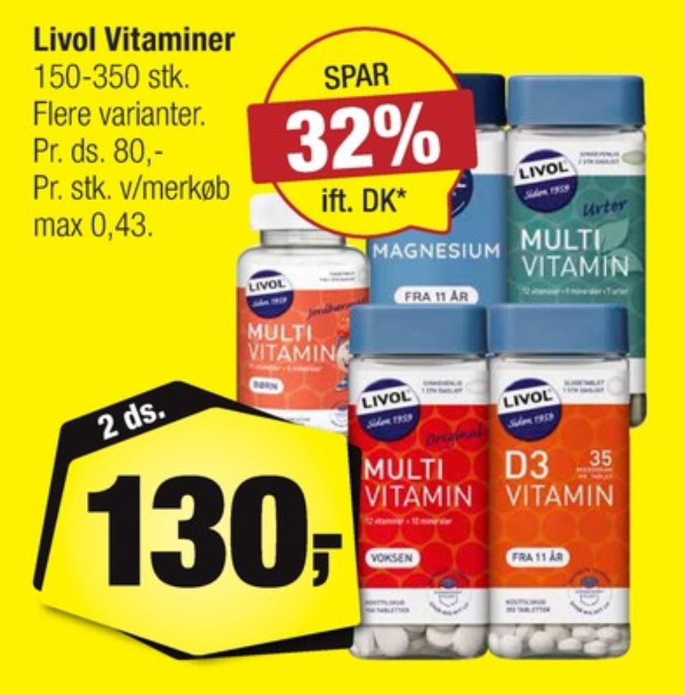 Livol Multi, Vitaminer