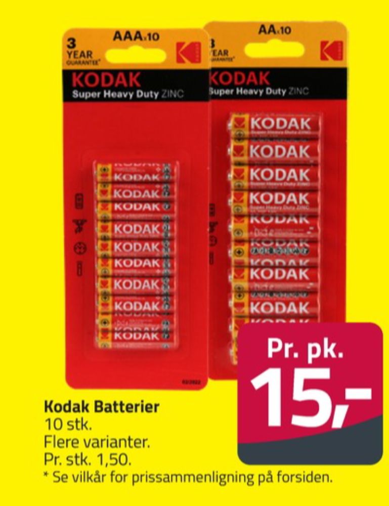Kodak, Batterier