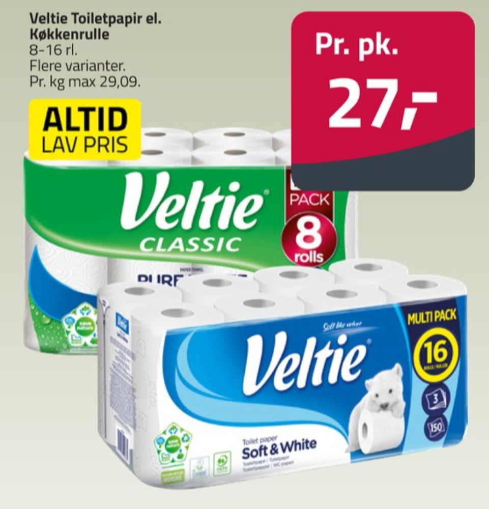 Veltie, Toiletpapir
