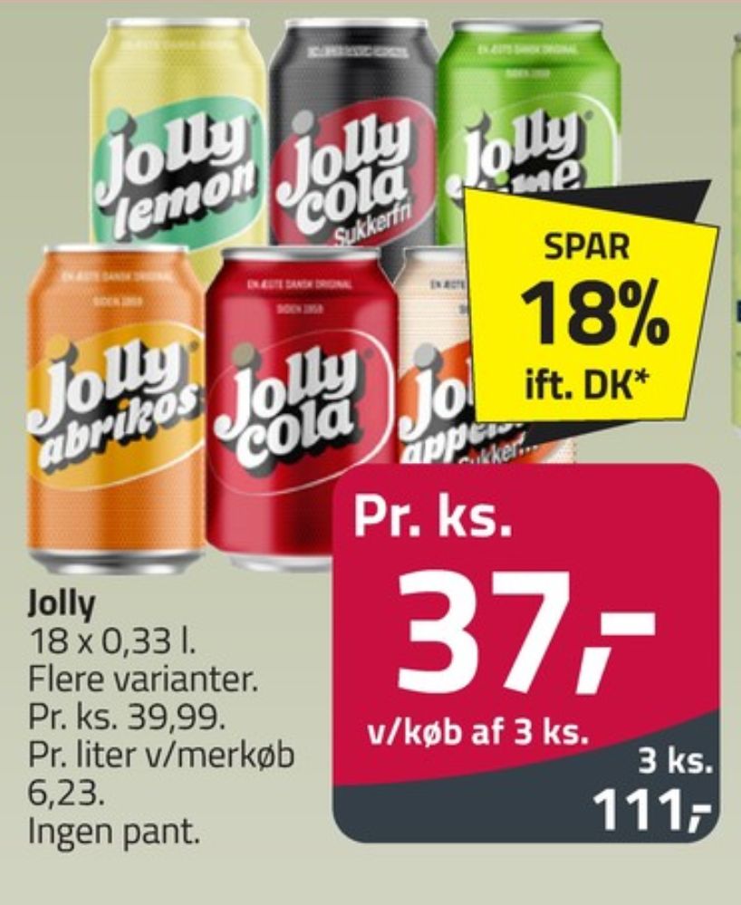 Jolly Abrikos, Abrikossodavand 18 pk.