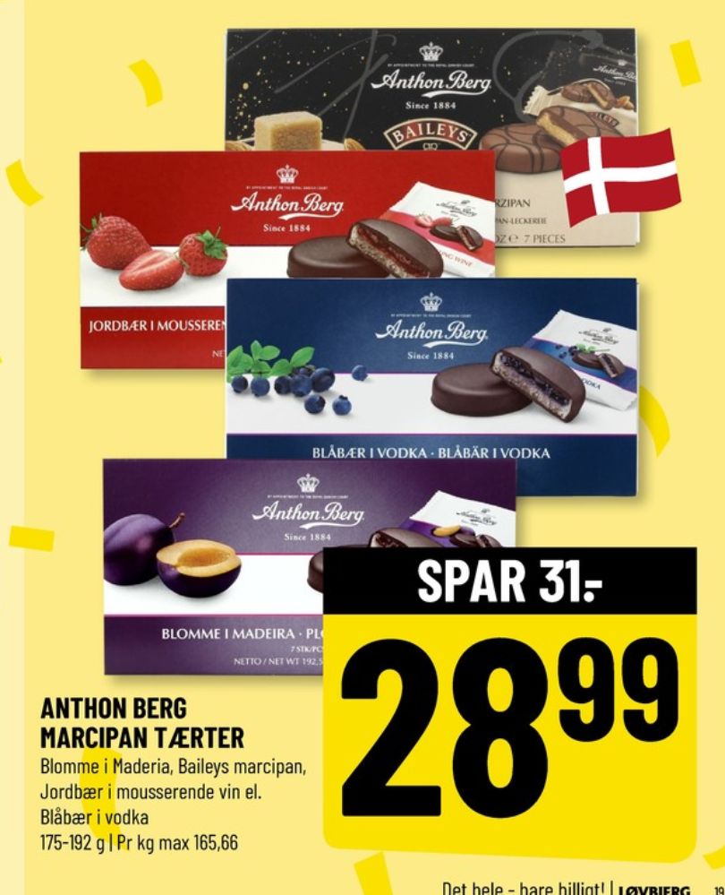 Anthon Berg, Marcipantærter Jordbær i Champagne