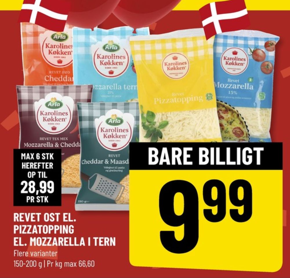 Karolines, Revet ost Mozzarella