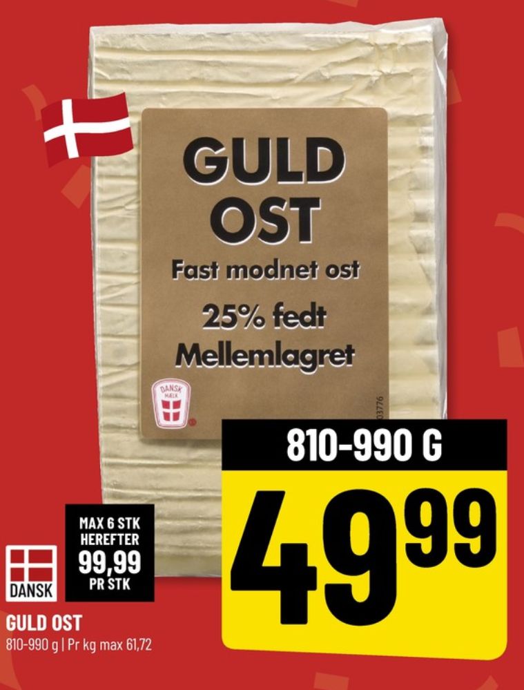 Skæreost Guld Mellemlagret