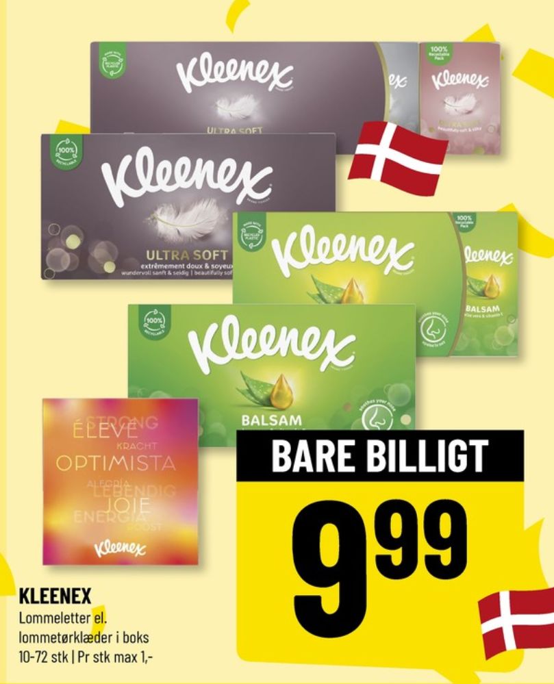 Kleenex, Lommetørklæder