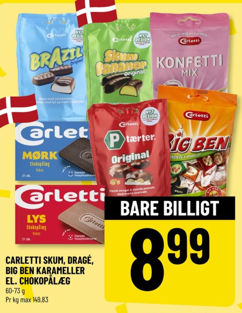 Carletti Den Lyse, Pålægschokolade