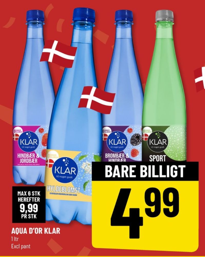 Aqua d'Or KLAR, Mineralvand med brus, hindbær og jordbær