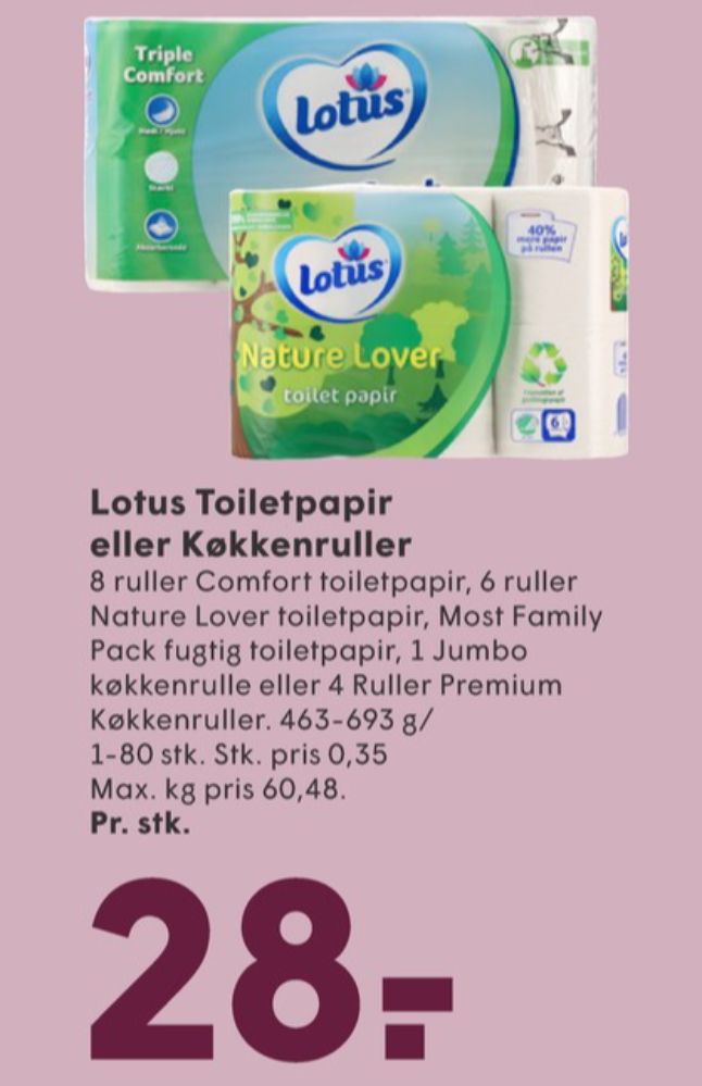 Lotus Sensitive, Toiletpapir