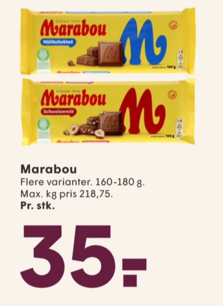 Marabou, Chokoladeplade Mjölk Choklad
