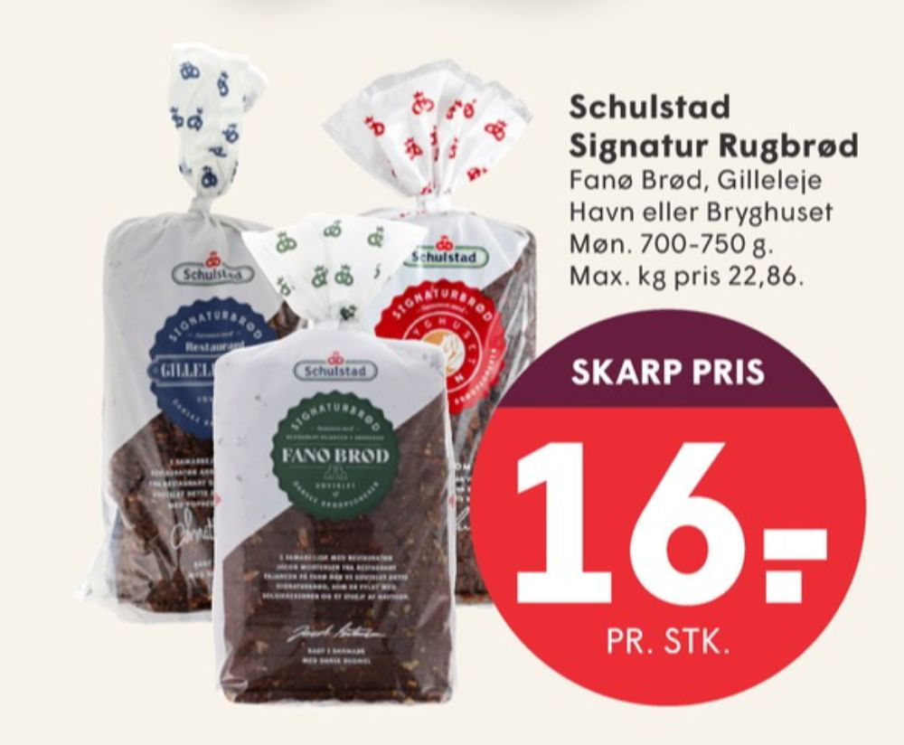 Schulstad Signaturbrød Restaurant Gillelejehavn, Rugbrødsskiver
