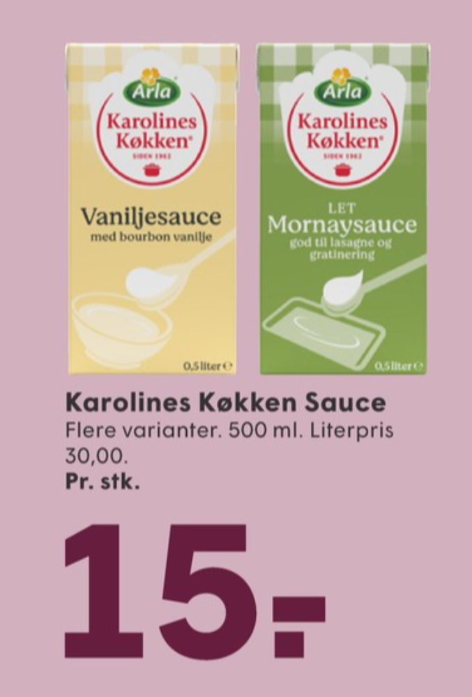 Karolines, Vaniljesauce