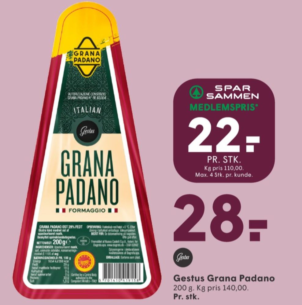 Gestus, Grana Padano