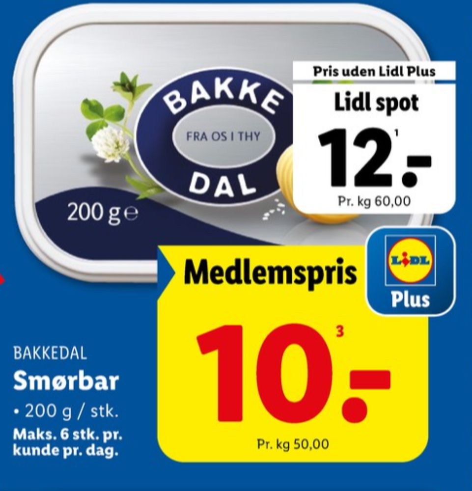 Bakkedal, Smørbar