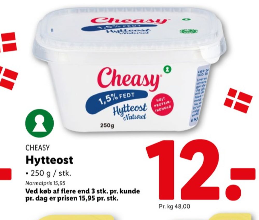 Cheasy, Hytteost naturel 1,5%