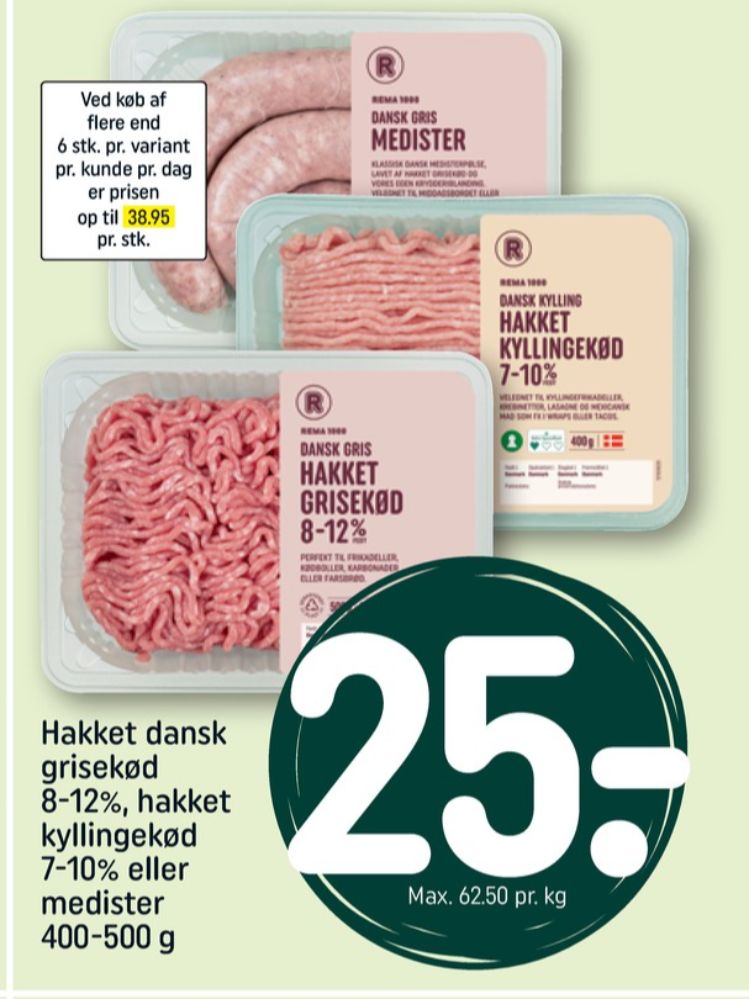 Rema 1000, Hakket grisekød 8-12%
