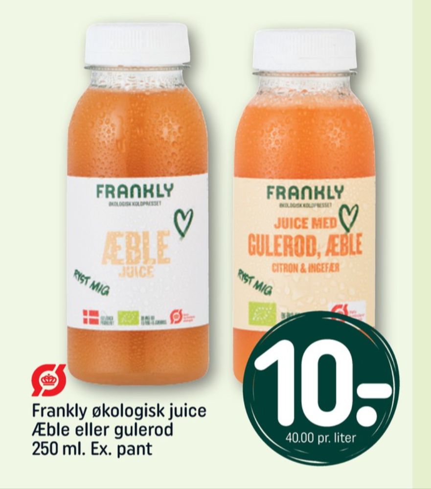 Frankly, Gulerod Æble Citron og Ingefærjuice