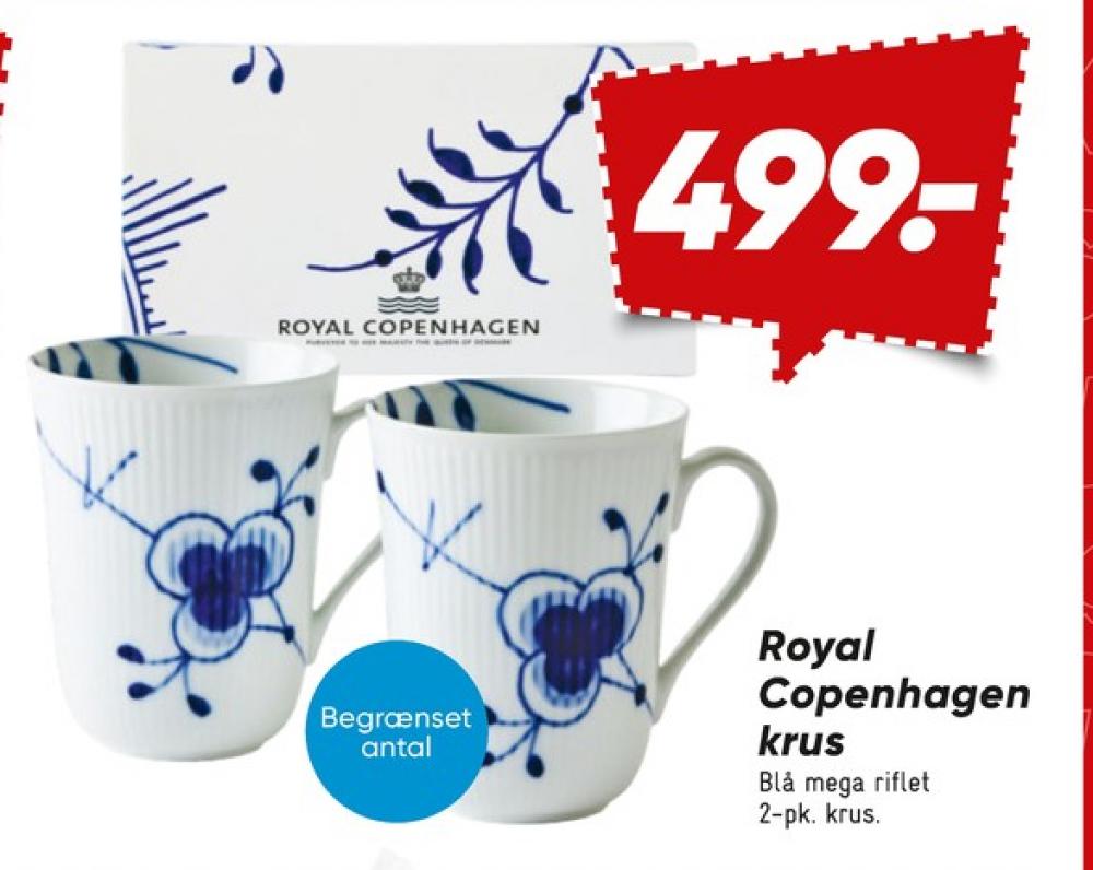 Royal Copenhagen Blå Mega Riflet, Krus