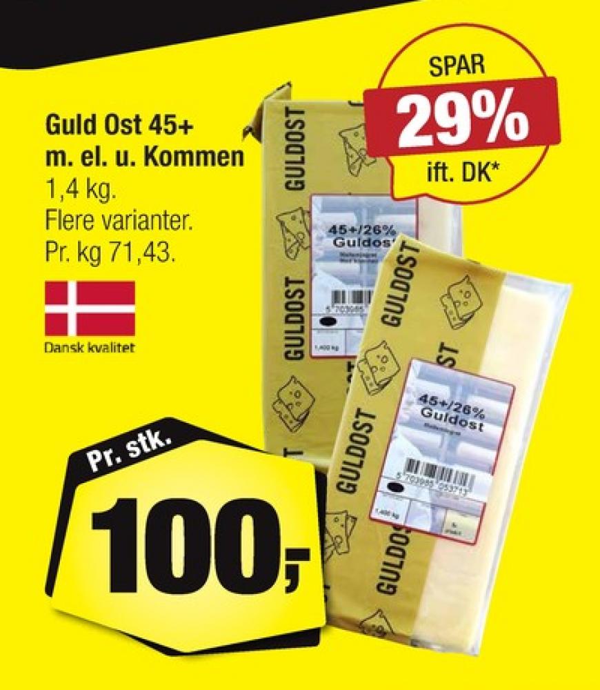 Skæreost Guld Mellemlagret Kommen