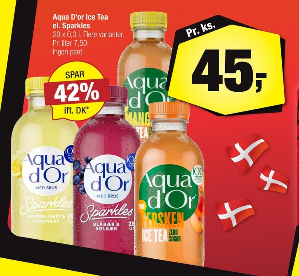 Aqua d'Or Sparkles, Mineralvand med brus hyldeblomst og citron 20 pk.