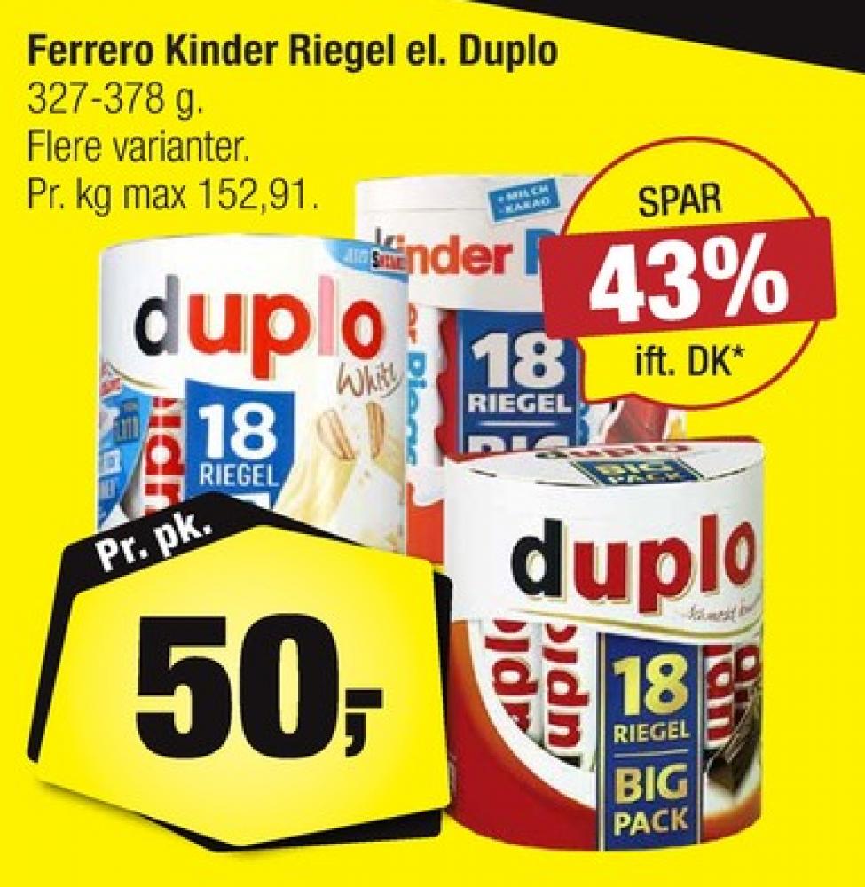Kinder Duplo, Chokoladestænger