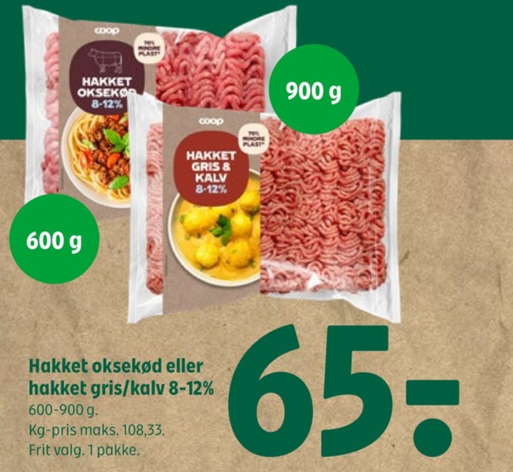 Coop, Hakket kalv og grisekød 8-12%