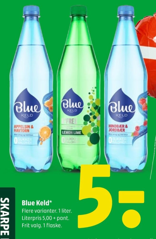 Blue Keld Hindbær & Jordbær, Mineralvand med brus, hindbær og jordbær