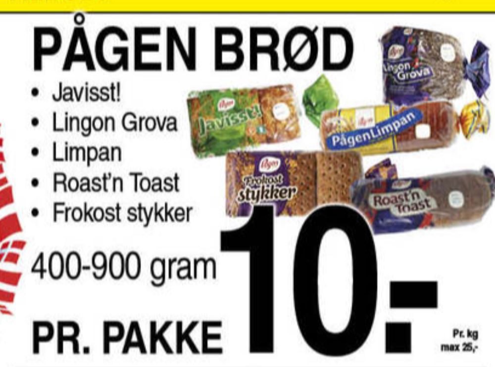 Pågen Limpan, Brød