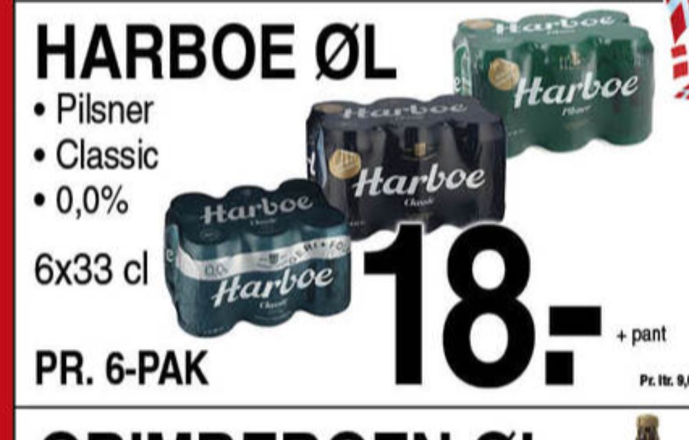 Harboe Classic 0,0%, Øl - Alkoholfri 6 pk.