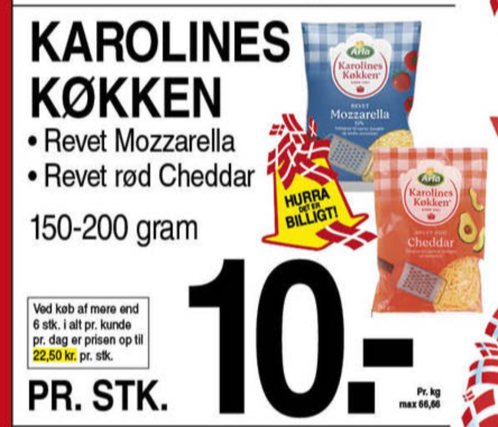 Karolines, Revet ost Mozzarella