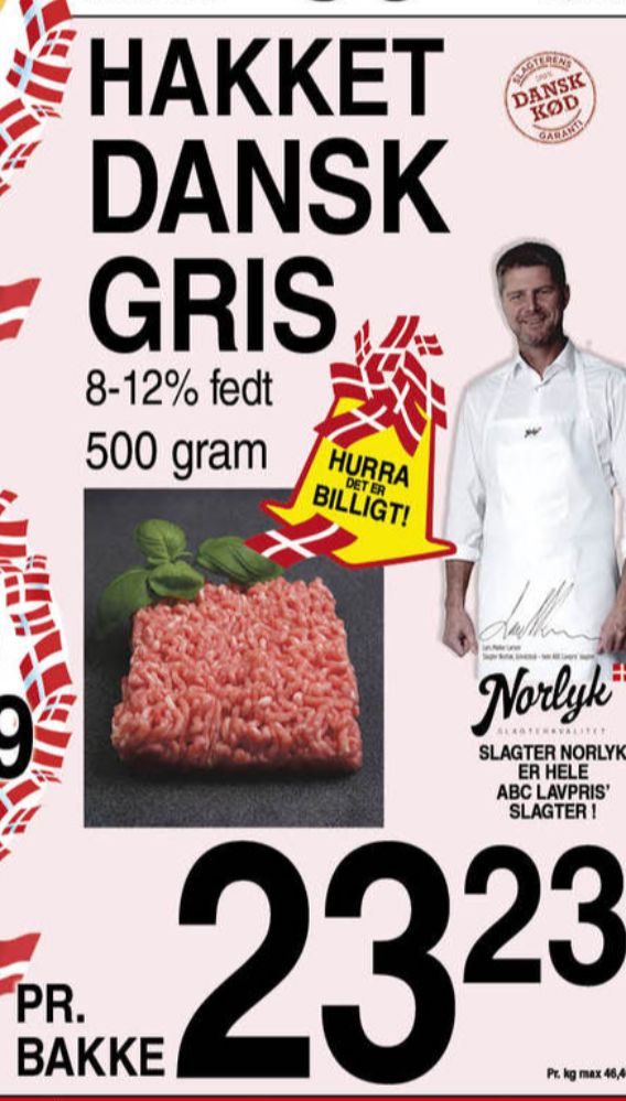 Norlyk Slagter, Hakket grisekød 8-12%