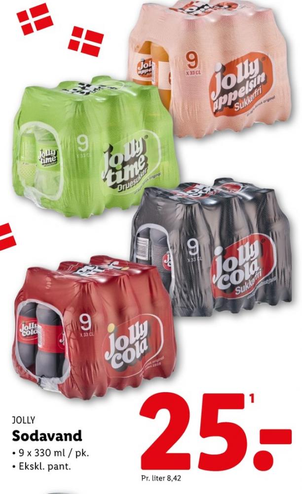 Jolly Appelsin Sukkerfri, Appelsinsodavand 9 pk.